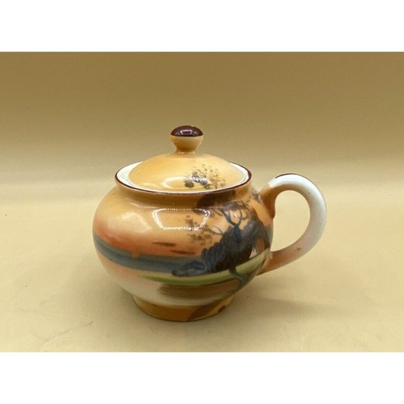 Noritake Morimura Hand Painted Lidded Mustard Tree & House Scene - Picture 12 of 12